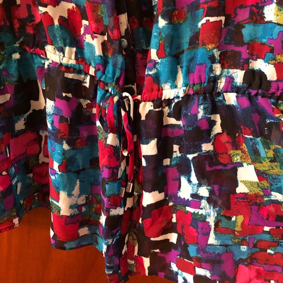 Lane Bryant multi color tunic with cinched waist - Picture 2 of 8